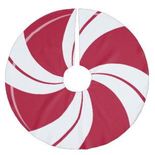 Pfefferminz-Süßigkeits-Strudel Polyester Weihnachtsbaumdecke