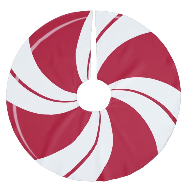 Pfefferminz-Süßigkeits-Strudel Polyester Weihnachtsbaumdecke (Vorderseite)