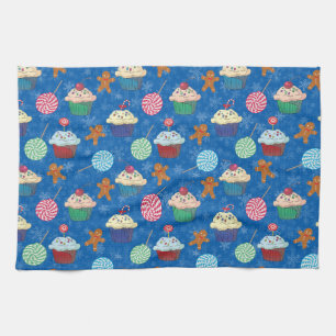 Pfefferminzbonbons, Lebkuchen Mann und Tasse Kuche Geschirrtuch