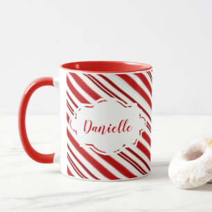 Pfefferminzbonbonstreifen personalisiert tasse