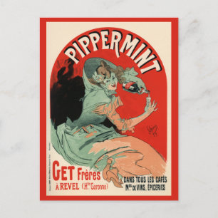 Pfefferminze, Jules Chéret Postkarte