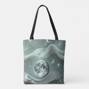 Pfefferminzgrüner Mond Frisch Beruhigende Ästhetik Tasche