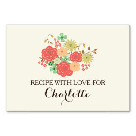 Pfefferminzkarten mit blumengeschmücktem Brautpart Tischnummer