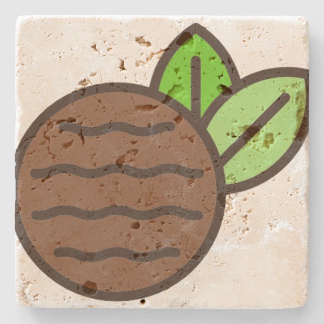 Pfefferminzpartei Steinuntersetzer (Vorderseite)