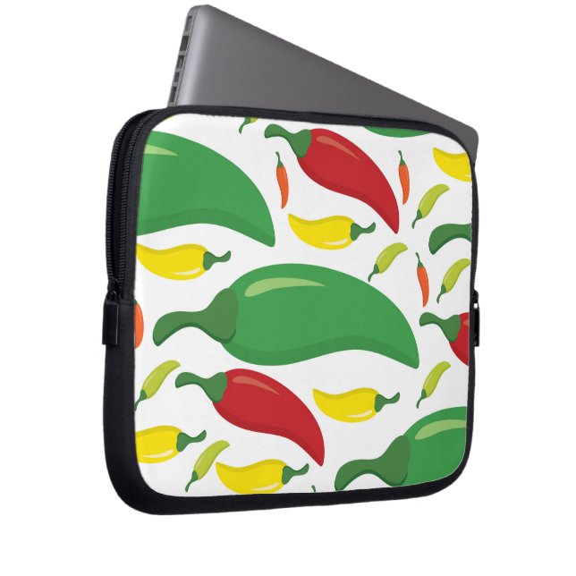 Pfeffermuster aus Chili Laptopschutzhülle (Vorne Rechts)