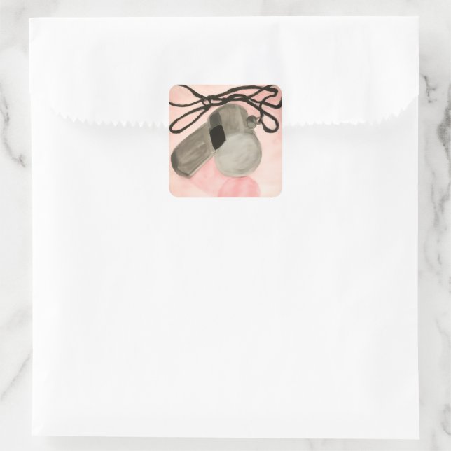 Pfeifblume Quadratischer Aufkleber (Tasche)
