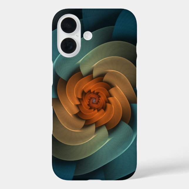 Pfeifen in der dunklen Abstrakten Blauen Spirale iPhone 16 Hülle (Rückseite)