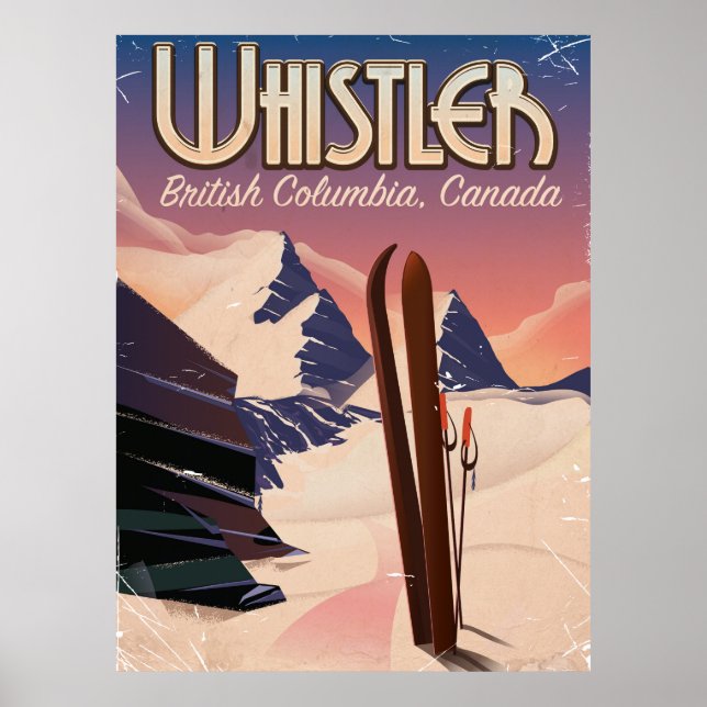 Pfeifer, Vancouver, Britisches Skikopaster von Kol Poster (Vorne)
