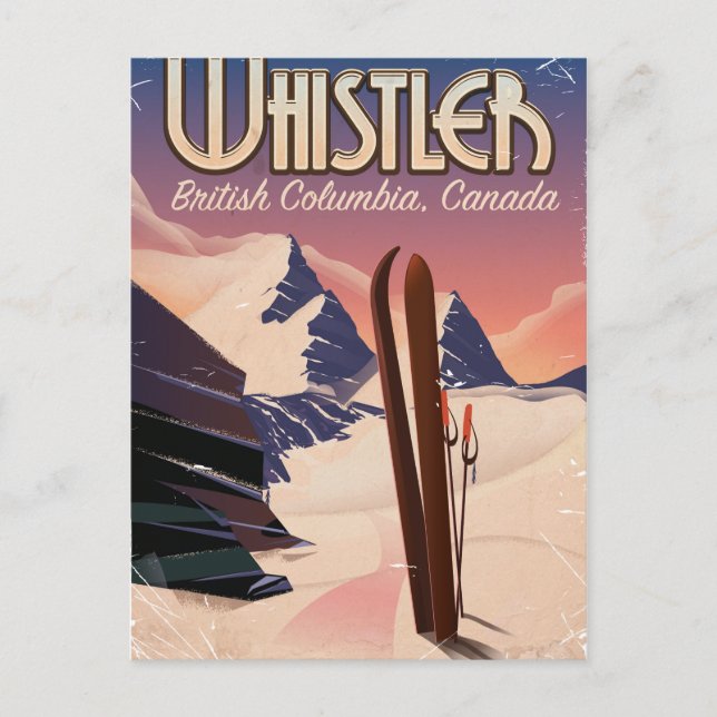 Pfeifer, Vancouver, Britisches Skikopaster von Kol Postkarte (Vorderseite)