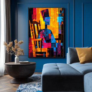 Pfeifermutter wurde in fett Abstrakt uminterpretie Poster