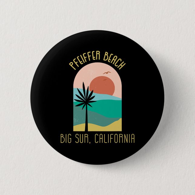 Pfeiffer Beach Big Sur California - Boho Vacation  Button (Vorderseite)