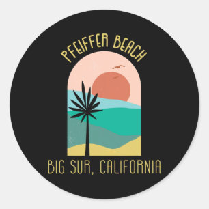 Pfeiffer Beach Big Sur Kalifornien - Boho Urlaub Runder Aufkleber