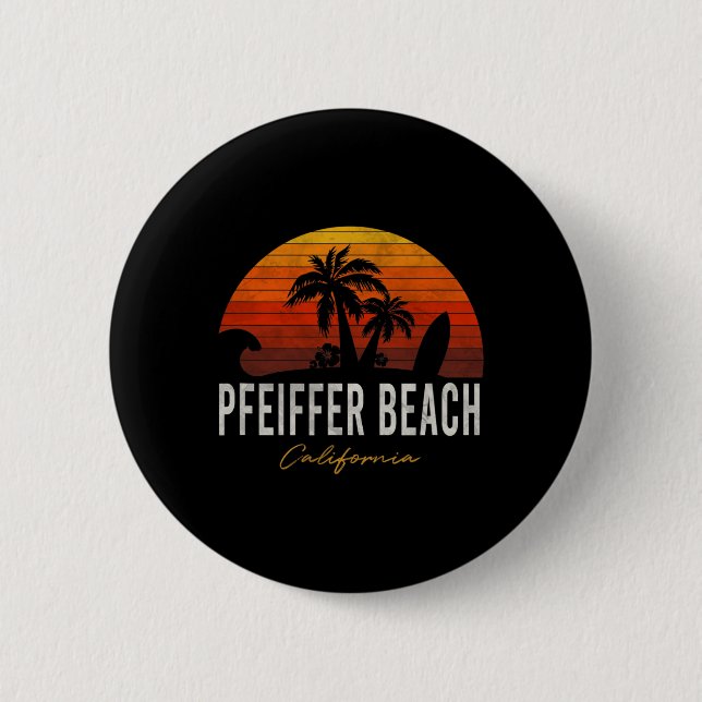 Pfeiffer Beach California Palms Vacacation Surf Su Button (Vorderseite)