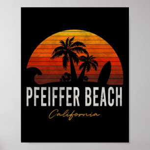 Pfeiffer Beach California Palms Vacacation Surf Su Poster
