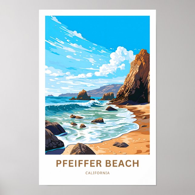 Pfeiffer Beach California Travel Print Poster (Vorne)