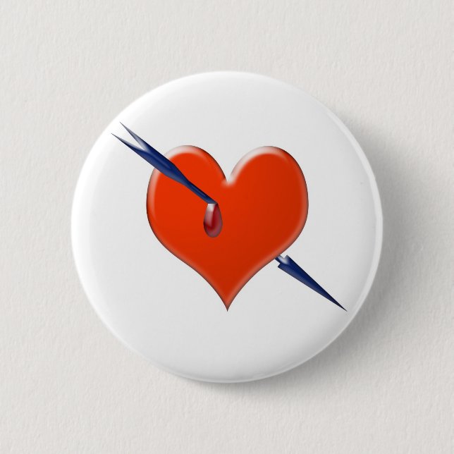 Pfeil durch das Herz Button (Vorderseite)