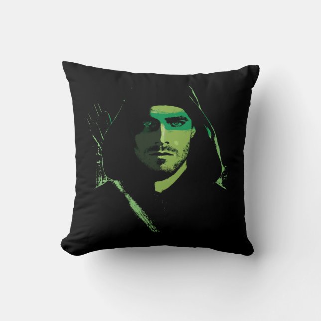 Pfeil | Green Arrow Green stylisierte Cutout Kissen (Vorderseite)