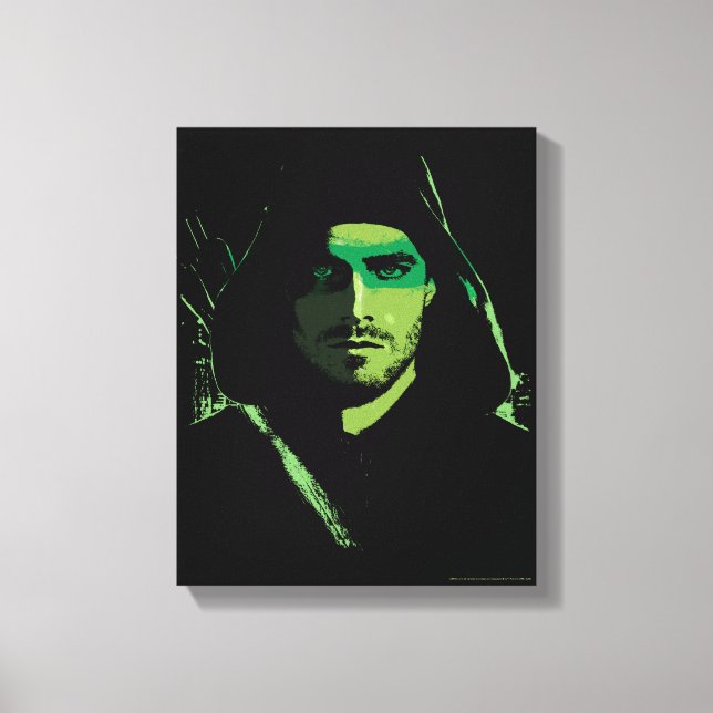 Pfeil | Green Arrow Green stylisierte Cutout Leinwanddruck (Vorderseite)