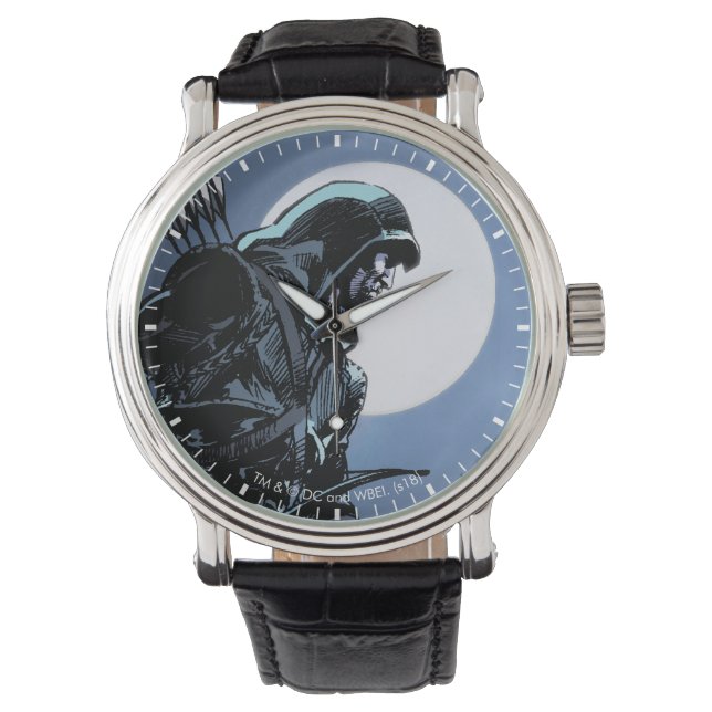 Pfeil | Grüner Pfeil im Mondlicht Armbanduhr (Vorderseite)