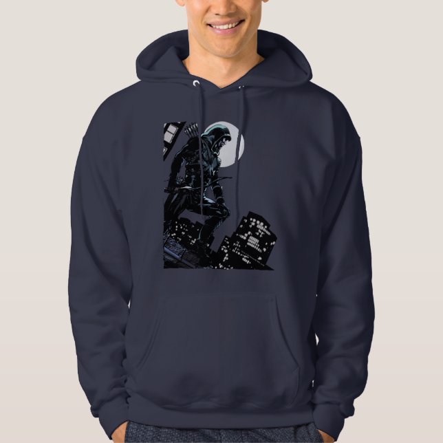 Pfeil | Grüner Pfeil im Mondlicht Hoodie (Vorderseite)