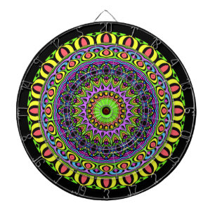Pfeil-Mandala - Neon 1 Dartscheibe