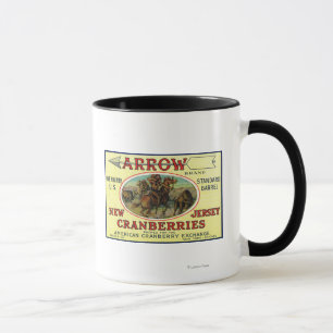 Pfeil-Marken-Moosbeeraufkleber Tasse