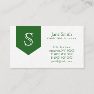Pfeil-Monogramm-Visitenkarte, Forest Green Visitenkarte