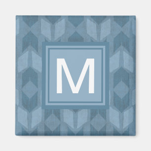 Pfeil-Muster des Monogramm-  Geo blaues des Magnet