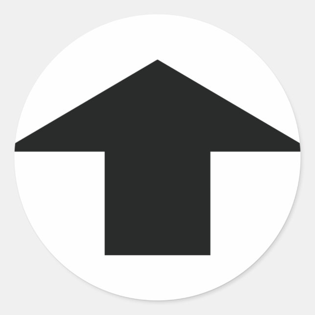 Pfeil nach oben runder aufkleber (Vorderseite)