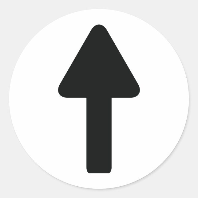 Pfeil-nach-Symbol Runder Aufkleber (Vorderseite)
