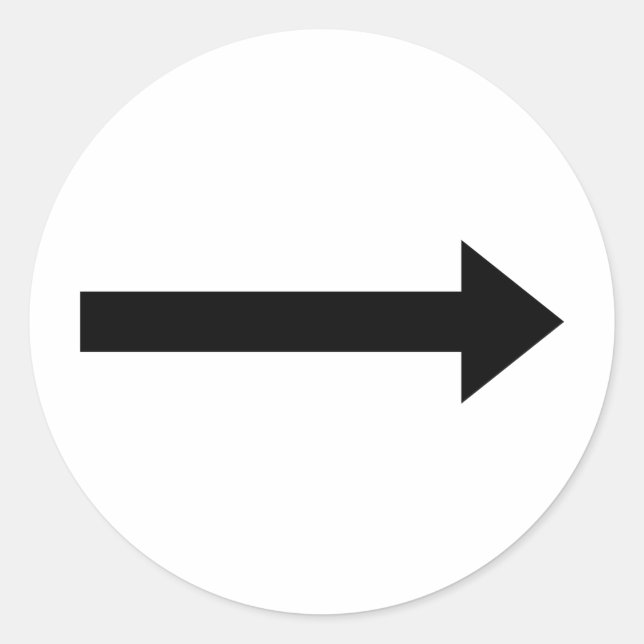 Pfeil rechts runder aufkleber (Vorderseite)