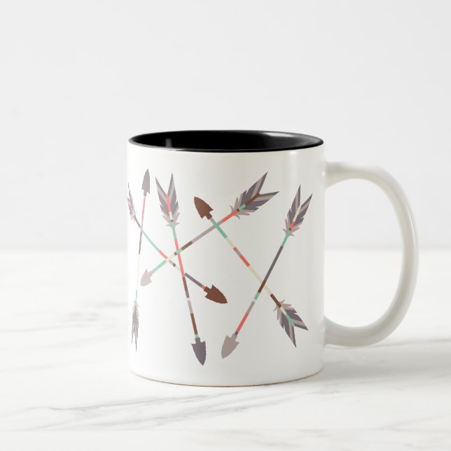 Pfeil-Stapel Zweifarbige Tasse (Rechts)