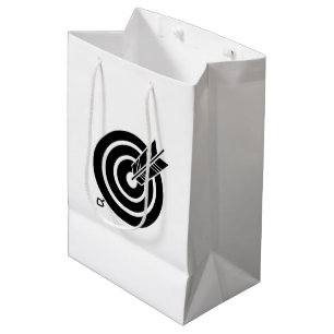 Pfeil traf ein rundes Geschenksack Mittlere Geschenktüte