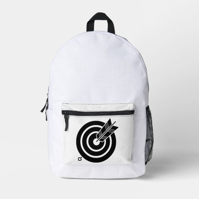 Pfeil traf ein rundes Ziel Bedruckter Rucksack (Vorderseite)