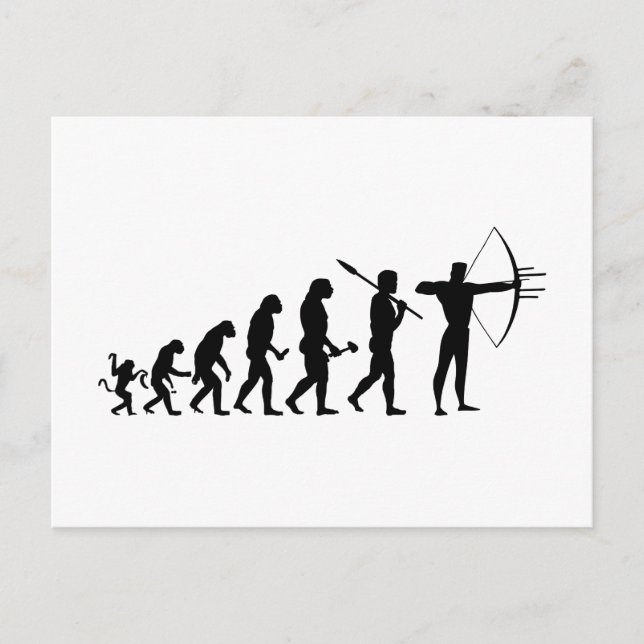 Pfeil und Bogen Evolutionstheorie Bogenschießen  Postkarte (Vorderseite)