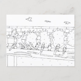 Pfeile auf einer Schiene, farbige Postkarten