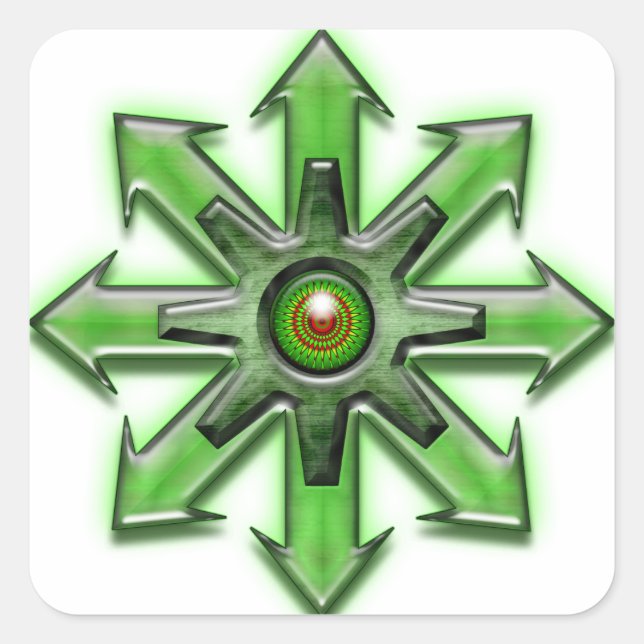 Pfeile des Chaos - Grün Quadratischer Aufkleber (Vorderseite)