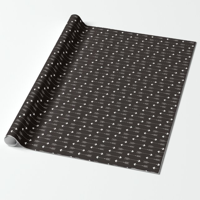 Pfeile, Herzen, abstraktes Vintages Muster. Geschenkpapier (Ungerollt)