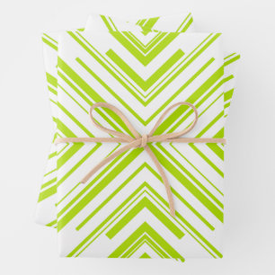 Pfeile in Kalkgrün und Weiß Geschenkpapier Set