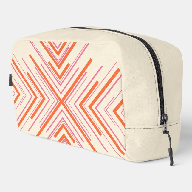 Pfeile in Pink, Orange und Creme Waschbeutel (Rechte Ecke)