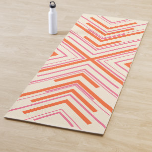 Pfeile in Rosa, Orange und Creme Yogamatte