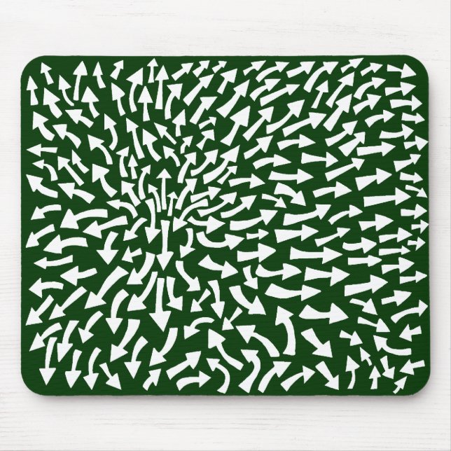 Pfeile - weiß auf dunkelgrün 003300 mousepad (Vorne)