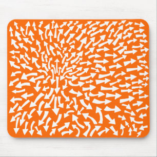 Pfeile - weiß auf Orange FF6600 Mousepad