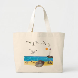 Pfeilschwanzkrebs-Strand-Taschen-Tasche Jumbo Stoffbeutel