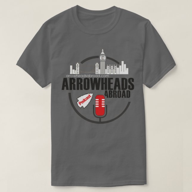 Pfeilspitzen im Ausland Podcast T-Shirt (Design vorne)