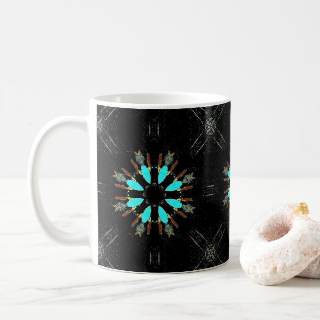 Pfeilspitzen Pow-wow Muster Thunder_Cove Kaffeetasse (Mit Donut)