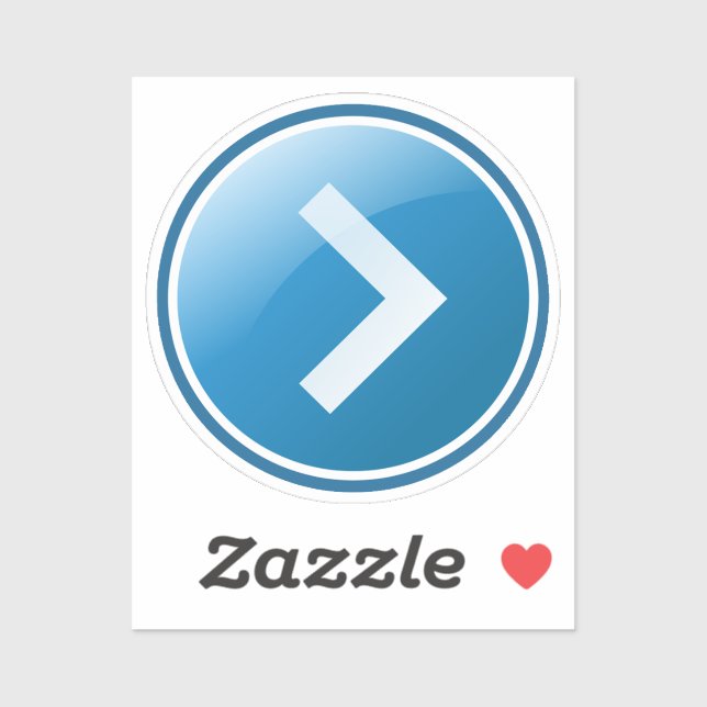 Pfeiltaste Blau - Rechts Aufkleber (Blatt)