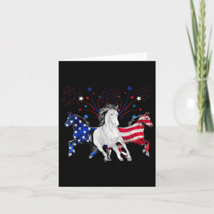 Pferd 4. Juli Patriotische amerikanische Flagge Karte