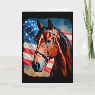 Pferd 4. Juli Patriotisches Pferd Amerikanische Fl Karte
