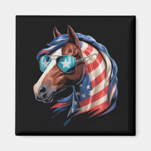 Pferd 4. Juli Pferdeliebhaber Amerikanische USA-Fl Magnet